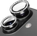Suoman for iPhone 17 Camera Lens Protector, Glitter Diamond Individual Metal Tempered Glass Camera Lens Cover [Strong-Adhesion][Does not Affect Night Shots] -Black by Suoman