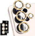 for Samsung Galaxy S26 Ultra Camera Lens Protector, Individual Metal Ring Tempered Glass Lens Cover, [Strong Adsorption] Scratch Resistant Ultra-Thin HD Clear Lens Cover, 1 Set-Gold Sparkly by Btscase