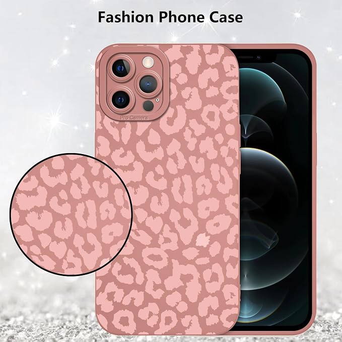 Cute Pink Cheetah Print Phone Case for iPhone 12 Pro Max 6.7" | Aesthetic Leopard Pattern Design Cover Full Camera Lens Protective Shockproof Soft Slim TPU Funda for Women Girls - Image 6