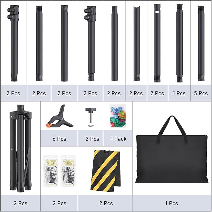 Backdrop Stand Kit - 6 Widths, 10x10ft Adjustable Background Stand for Parties & Studio Photography - Image 9