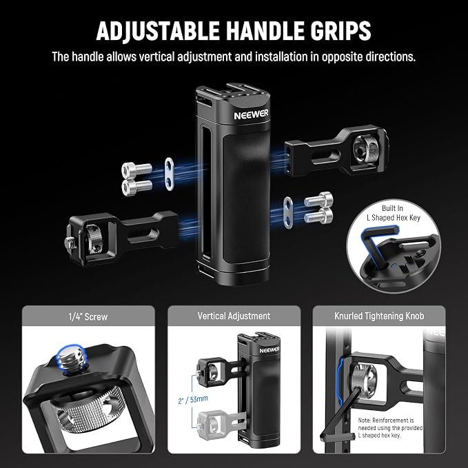 NEEWER Universal Phone Cage Video Rig with Bluetooth Shutter Side Handle | Comfort Grips Smartphone Stabilizer for Video Recording, Compatible with iPhone 16 15 Pro Max 15 Pro Galaxy S24 Ultra, PA009E - Image 5
