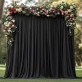 Wrinkle Free Black Backdrop Curtains for Parties, Polyester Photo Backdrop Drapes 2 Panels 5x8ft for Weddings Birthday Photography Background Parties Halloween Decor, 10ft x 8ft by ENJOYYOURPARTY