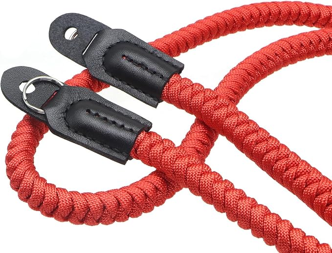 Paracord Woven Camera Neck Shoulder Strap Belt Hand Compatible with Canon Nikon Sony Olympus Pentax Fujifilm Panasonic SLR DSLR Digital Mirrorless Cameras 42 inch Red - Image 3