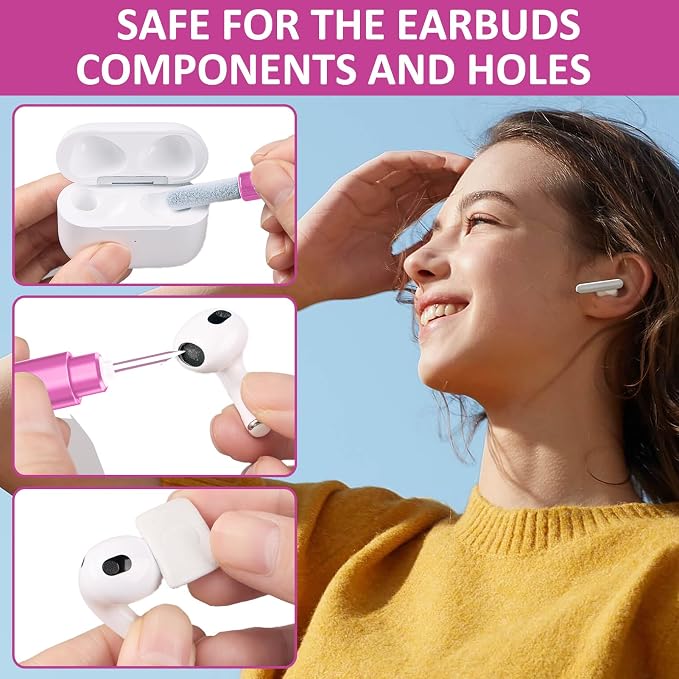 iPhone Cleaning Kit for Charging Port, Cleaner Kit for AirPod Phone, Pink | Multi-Tool, iPhone Cleaner, Repair Lightning Cable USB C Speaker Charger iPad Connector, Compact Portable, with Storage Case - Image 7