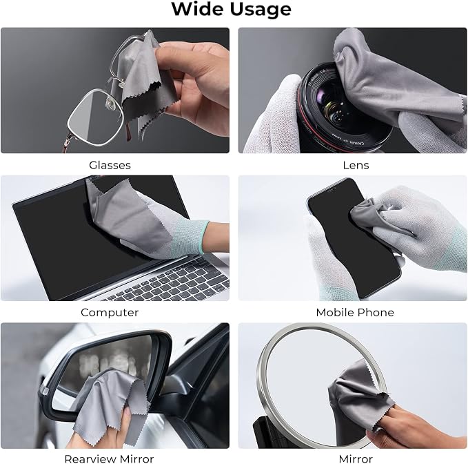 K&F Concept 10 Pack Lens Cleaning Cloth（15cm x 18 cm）, 4-in-1 Camera Cleaning Kit with Lens Brush Pen, Rocket Air Blower, Microfiber Cleaning Cloth - Image 9
