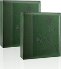 Artmag Photo Album 5x7 2 Packs Clear Pages Pockets Leather Cover Slip Slide in Photo Album Book Each Holds 100 Vertical 5x7 Photos Picture Book for Wedding Family (Dark Green) by Artmag