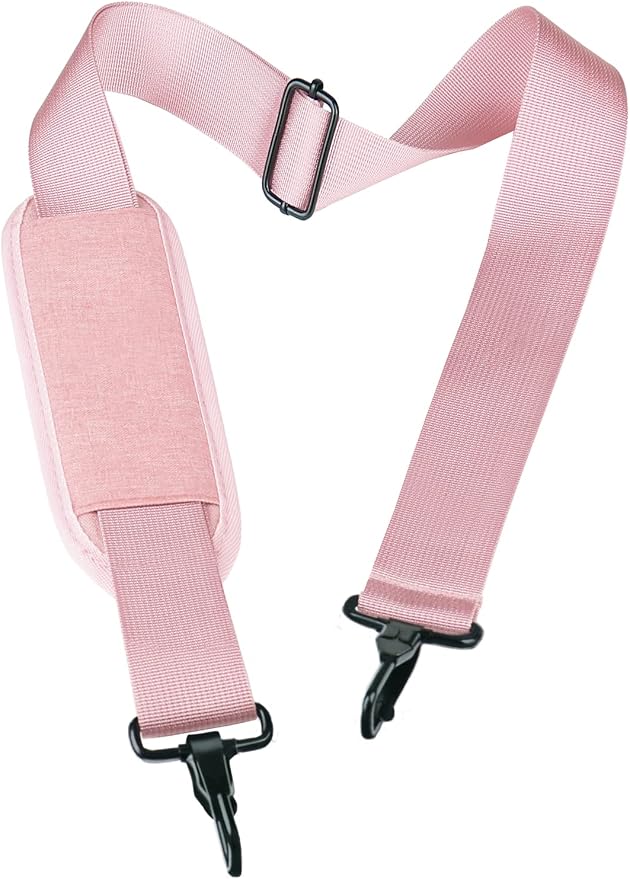Shoulder Strap, Durable 55" Universal Replacement Laptop Shoulder Strap, Adjustable Comfortable Belt with Metal Hooks for Briefcase, Computer Messenger Bag, Laptop Case Luggage/Duffel/Camera, (Pink) by AREYLO