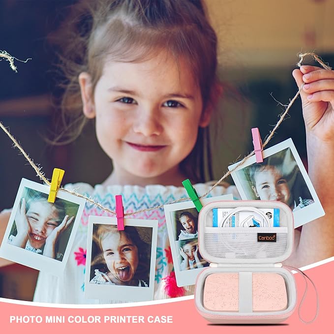 Canboc Carrying Case for HP Sprocket Portable 2x3 Instant Photo Printer | For Kodak Step Wireless Mobile Photo Printer, Mesh Bag fit Photo Paper Cable, Rose Gold - Image 7