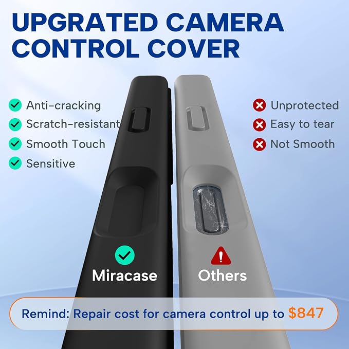 miracase Magnetic for iPhone 17 Pro Case, Compatible with MagSafe, Integrated Silicone Camera Control Cover, 3.0mm Thicken Shockproof Drop Protection Phone Case for 17 Pro,Dark Black - Image 6