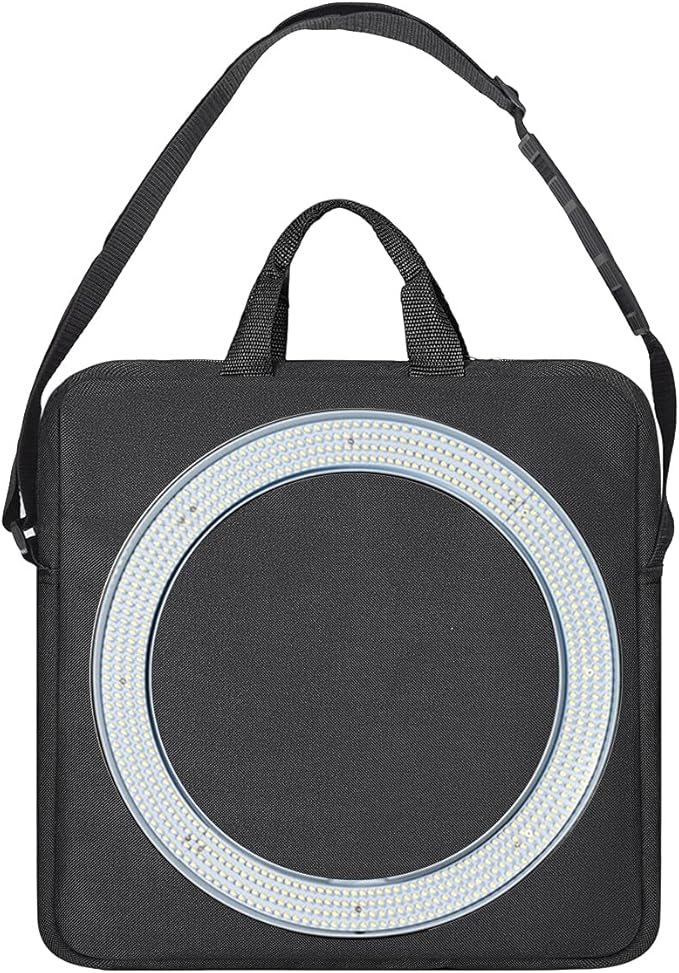 14" Ring Light Carrying Bag with Durable Nylon,Portable Camera Carrying Case for 14 inch Selfie Ring Light,14 inch Desk LED Protector-Black - Image 5