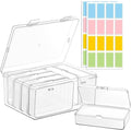 zoeynex 6-Pack Large Clear Plastic Storage Boxes with Master Case – Business Card Organizer System for 500+ Cards, Portable Hard Cases for USB Drives, Crayons, 3" Hardware & Crafts – 3.8" x 2.6" x 1" by zoeynex