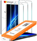 letosan 3 Pack Screen Protector for Samsung Galaxy S24 Ultra Tempered Glass, Military Grade Shatterproof, 9H Hardness, Auto Alignment Frame 6.8 Inch by letosan