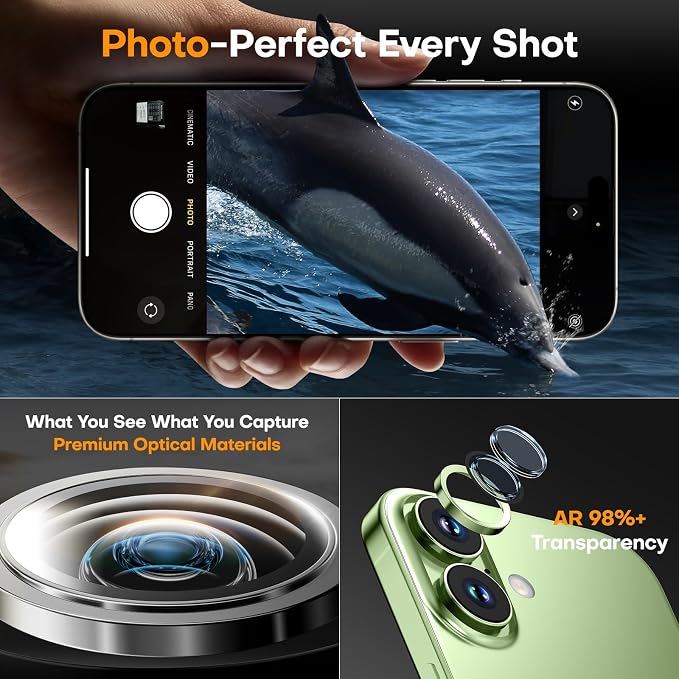 Camera Lens Protector for iPhone 17/16/16 Plus- Sage | 9H Tempered Glass, Metal Individual Camera Cover, Accessories, Anti-drop, Case Friendly, HD Clear, Anti-Scratch - Image 5