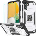 HNHYGETE for Samsung A13 5G Case, Galaxy A13 5G Case with Screen Protector, 360°Military Grade Rotatable Kickstand (Heavy Duty) Protective Cases for Samsung Galaxy A13 5G (Silver) by HNHYGETE