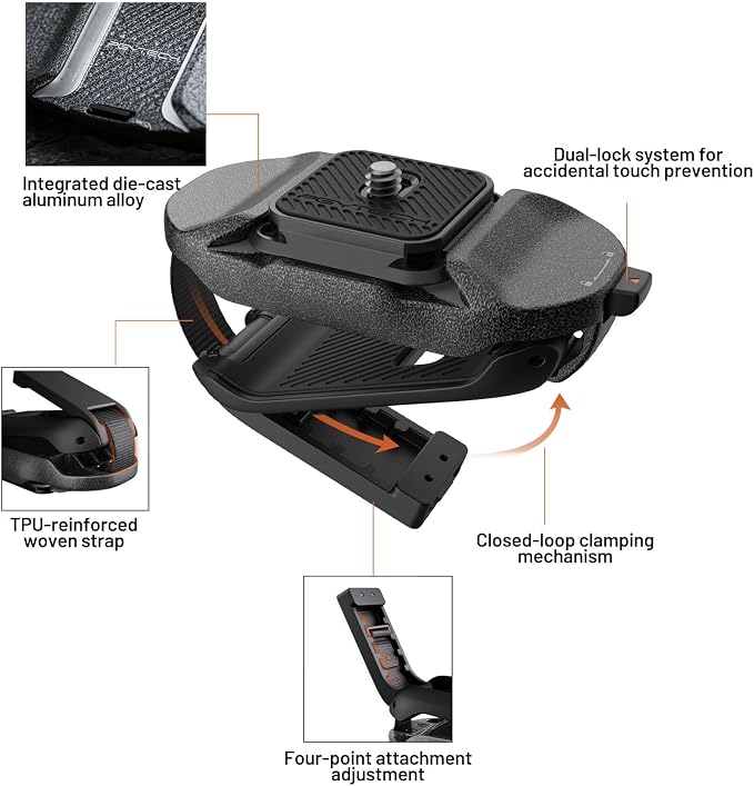 PGYTECH Beetle Camera Clip V2 with Plate Quick Release Camera Backpack Clip | Arca-Swiss Compatible, SnapLock System for Sony/Nikon/Fuji/DSLR Cameras, Instant Mounting & Hands-Free, Aurora Purple - Image 2