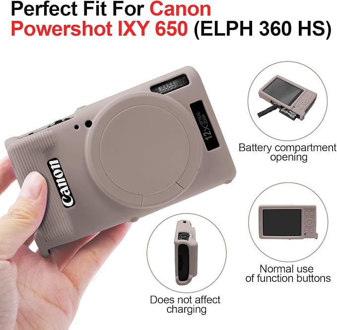 Easy Hood Case for Canon ELPH 360/IXUS 285 HS/IXY 650 Camera,Tiffany Pink | With Removable Lens Cover,Soft Silicone Protective Case,Anti-Scratch,Dustproof,Shockproof,Enhanced Grip,Camera Accessories - Image 5