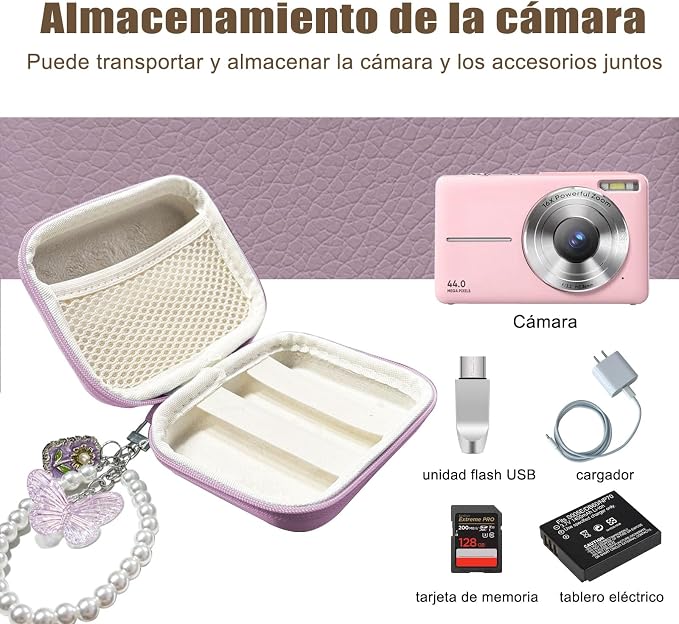 STARGAZ Digital Camera Case,suitable for camera case small such as CAMKORY/KODAK PIXPRO FZ45/FZ55/Canon PowerShot ELPH/HS,etc.Compact digital camera bag, can also store such as SD cards (Purple) - Image 2