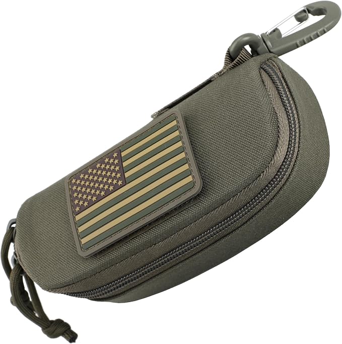Wynex Tactical Molle Glasses Pouch, Shockproof Eyeglass Case for Glasses | Sunglasses Case Hard Shell, 360°Clip & Patch, Glasses Protector Fit Sunglasses Goggles, for Travel Sports Work by WynexTactical
