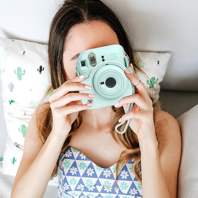 CAIYOULE Camera Case for Fujifilm Instax Mini 12 Instant Film Camera | Protective Camera Case, Camera Crossbody Bag for Fuji Mini 12 with Photo Album, Adjustable Shoulder Strap, Mint Green - Image 9