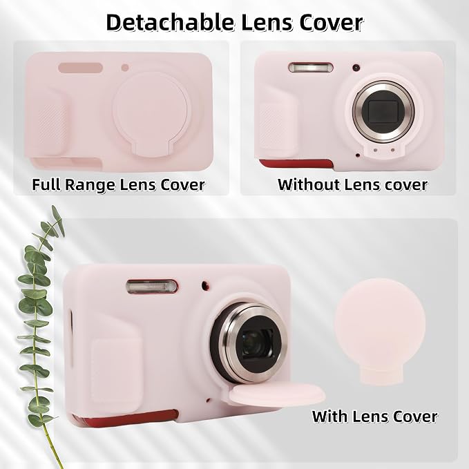 Case for Kodak PIXPRO FZ55, FZ55 accessories | Soft Silicone Protective Case Removable Lens Cover, Comes with 2 Screen Protectors and 1 Wrist Strap. (Jelly Pink) - Image 4