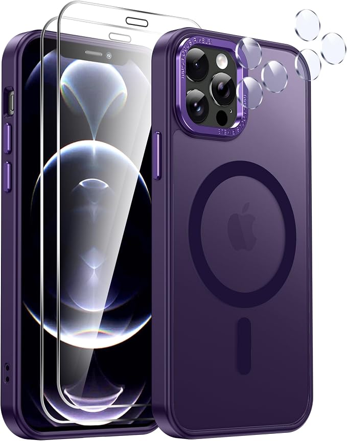 LeYi for iPhone-12-Pro-Max Case Purple:[ Screen Protector X2+ Camera Cover X2] Compatible with Magsafe i Phone 12Pro Promax Fundas para iohone 12 Pro Max Magnetic Protective Rugged Women Man, Purple - Image 7