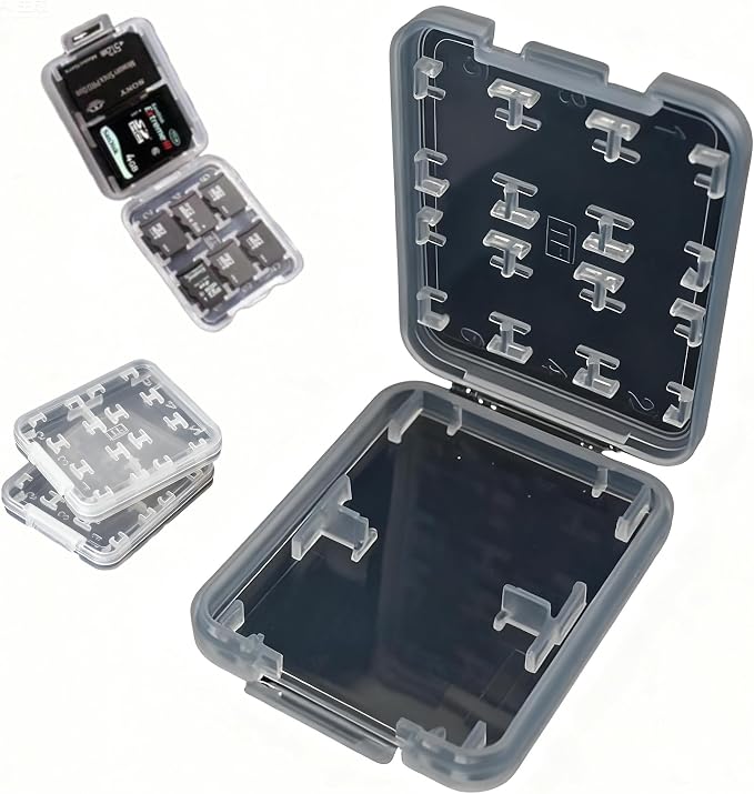 2 Pack SD Card Storage Case – 8-in-1 Hard Plastic Holder for Micro SD/SDHC/TF/MS Cards – Compact, Reusable Memory Card Organizer (Cards Not Included) by Unknown