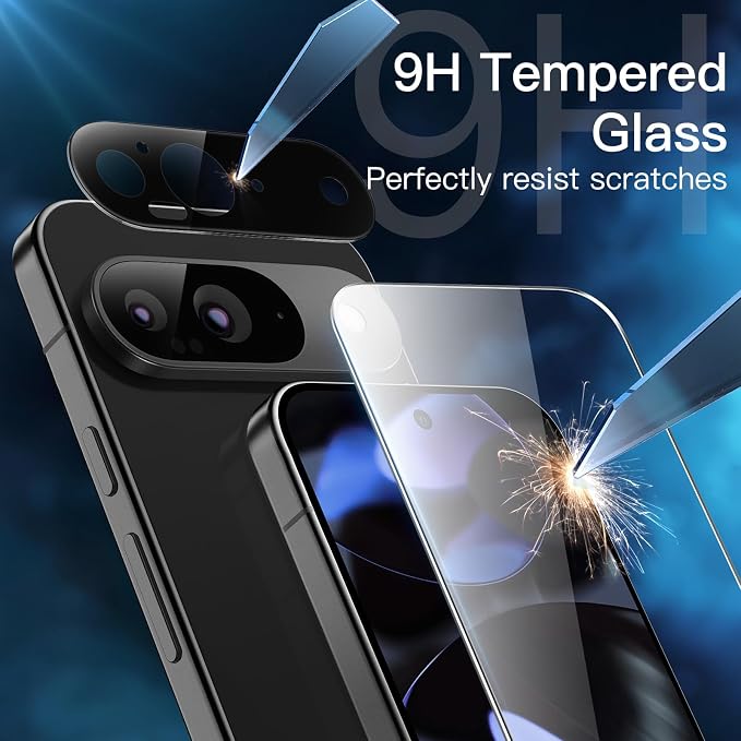 JETech Screen Protector for Google Pixel 9, 2+2 Pack | with Camera Lens Protector, HD Clear Tempered Glass, Anti-Scratch Protection, Easy Installation Tool - Image 4