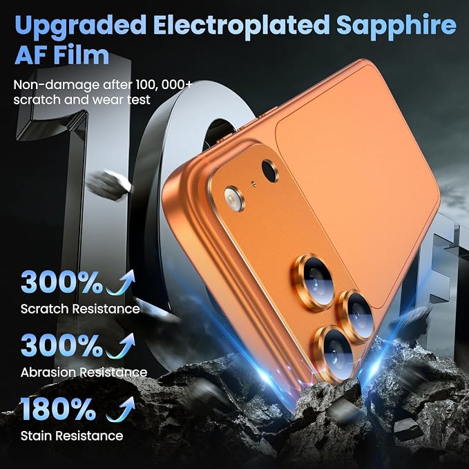 Uyiton for iPhone 17 Pro Camera Lens Protector, Metal Frame Glass Cover | Not Easy to Break, Strong Adsorption, Case-Friendly, Metal 9H Sapphire Glass Rear Camera Screen Cover, Cosmic Orange - Image 7