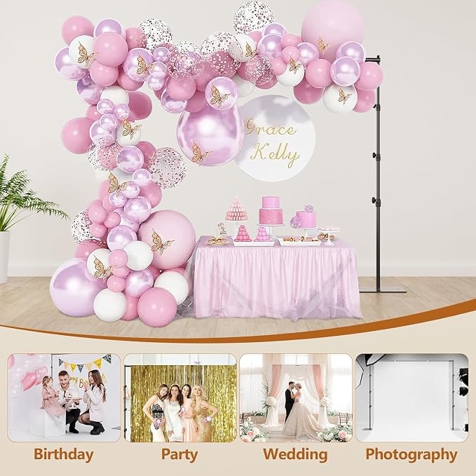 EMART Backdrop Stand Heavy Duty 8.5x10ft Adjustable Pipe and Drape Stand | Photo Backdrop Stand for Party Photography Wedding Birthdy Dispaly Event Festival Decorations Balloon Exhibition Photo Booth - Image 9