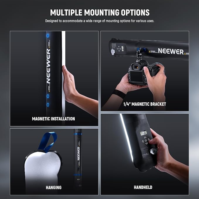 NEEWER Basics 30W Handheld RGB Fill Light 35.5"/90cm, Inflatable, GC30C | 3000Lux 2700-6500K, CRI95, 5000mAh, Type C 45W in/30W Out, Studio Photography Video Recording Streaming Portable TPU Lighting - Image 8
