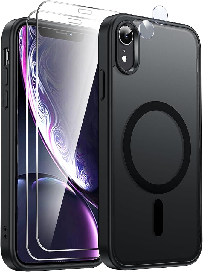 LeYi for iPhone-XR Phone Case with Screen Protector X2 Camera Cover Black | for MagSafe i Phone 10XR Magnetic Protective Rugged Heavy Duty Women Men Girls Boy Funda para iphoneXR 10, Black - Image 7