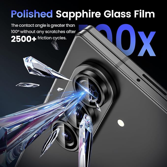 Tensea Camera Lens Protector for Samsung Galaxy Z Fold 8 Ultra/Z Fold 7 | 9H Tempered Glass Camera Cover Screen Protector Metal Individual Ring 【Case Friendly】【Installation Tray】【Military Protection】 - Image 6