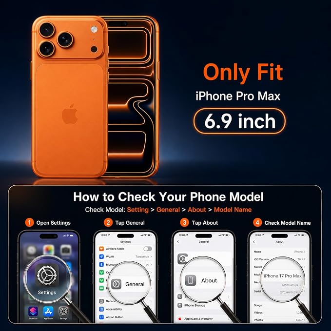 tesha Selfie Light Case for iPhone 17 Pro Max, MagSafe, Camera Detector | 2-Level LED Brightness, IR Hidden Camera Scanner, Drop Protection, Rechargeable Light Up Cover, No APP Needed for Video Vlog - Image 8