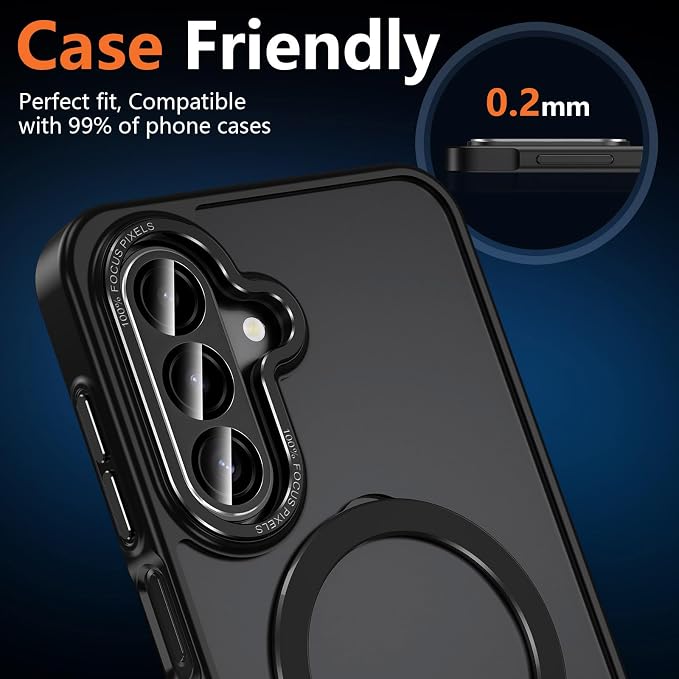 for Samsung Galaxy A17 Camera Lens Protector, Individual Metal Ring Tempered Glass Lens Cover, [Strong Adsorption] Scratch Resistant Ultra-Thin HD Clear Lens Cover, 1 Set-Black - Image 7
