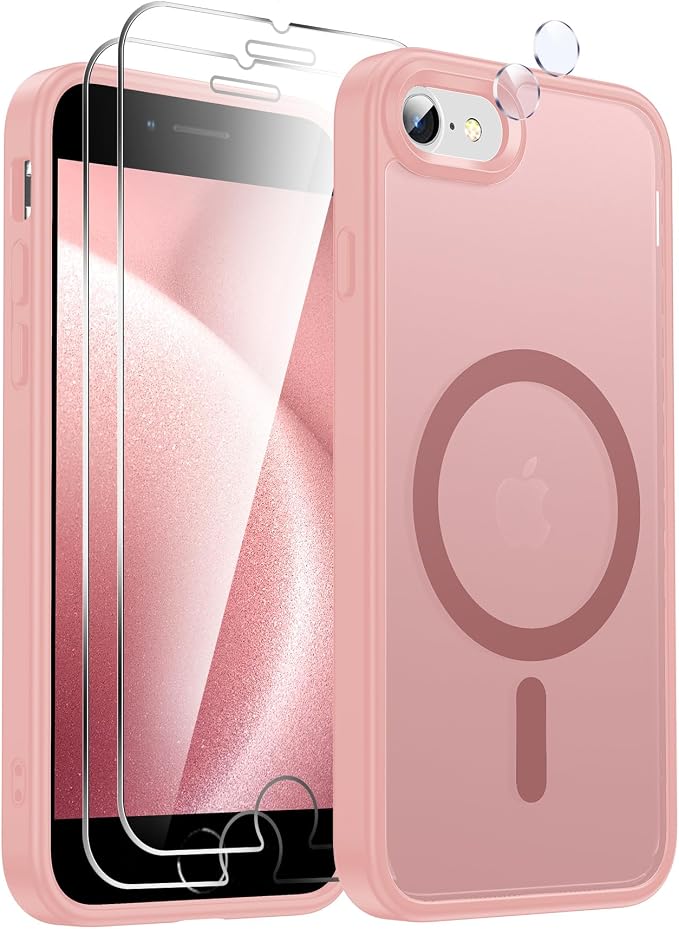 LeYi for iPhone 7-Case Pink: iPhone SE Cases with [Screen Protector X2+ Camera CoverX2] i Phone 8 Cover for Magsafe Magnetic SE 3 3rd Generation SE 2 2nd Second Protective iPhone8 iPhone7, Pink - Image 7