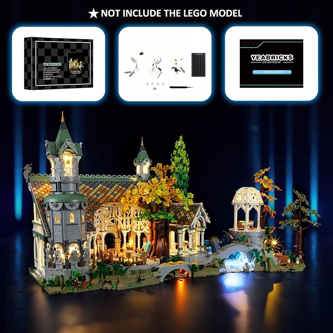 YEABRICKS LED Light for Lego-10316 Lord of the Rings THE Lord of THE Rings: Rivendell Building Blocks Model (Lego Set NOT Included) | Beginner Friendly, Easy Installation, Home Display Decor, Great Gift Idea, Fits Lego 10316 (Model Not Included) - Image 7