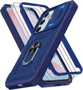 Gritup for Samsung S24 FE Case: Galaxy S24 FE Case with Screen Protector*2 | Magnetic Stand & Slide Camera Cover | Shock Proof Military-Grade para S 24 FE Cover -Blue by Gritup