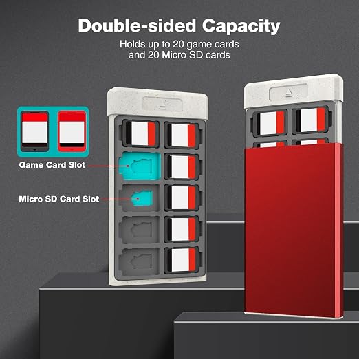 HEIYING Switch Game Case with 40 Precise Slots for Switch 2 / Micro SD Card | Portable Game Card Case, Metal Shell with Soft Silicone Lining, Precise Slots, Magnetic Closure for Easy Storage & Access - Image 2