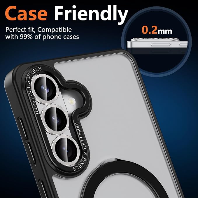 for Samsung Galaxy S26 Plus Camera Lens Protector, Individual Metal Ring Tempered Glass Lens Cover, [Strong Adsorption] Scratch Resistant Ultra-Thin HD Clear Lens Cover, 1 Set-Gray - Image 6