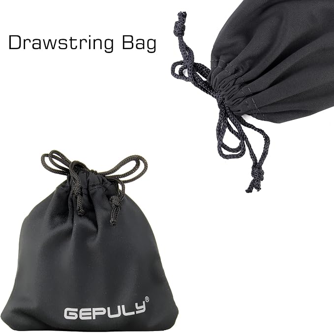 GEPULY 4 Pocket Camera Lens Filter Drawstring Bag Dustproof Storage Pouch | 4-In-1 2 Pack Soft Pouch 11CM,Hold Filters&Batteries In Separated Layers,Double As Microfiber Wipe,Shield From Sand&Scratches - Image 5