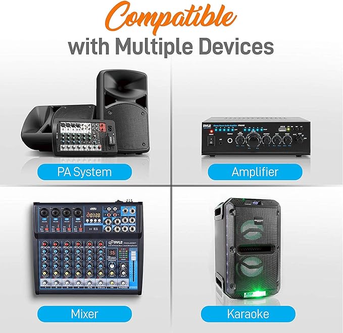 PYLE Compact UHF Wireless Microphone System - Pro Portable 1 Channel Desktop Digital Mic Receiver Set w/ Belt-Pack Transmitter, Receiver, Headset and Lavalier Mics, XLR, For Home, PA PDWM1988B,Black - Image 2