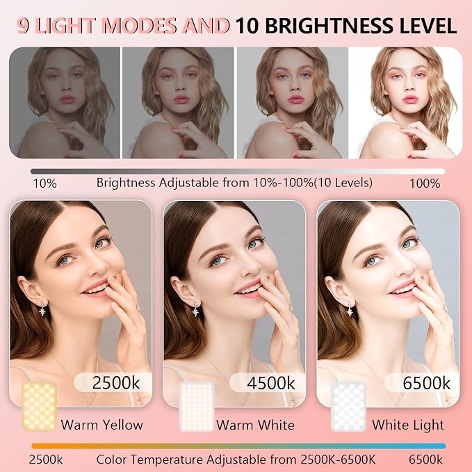 BANSINE LED Phone Light - USB-Rechargeable Portable Photo Light with 97+ CRI, Up to 6500K Color Temperature for Selfie, Zoom Conference, Video, Makeup and Live Stream - Image 5