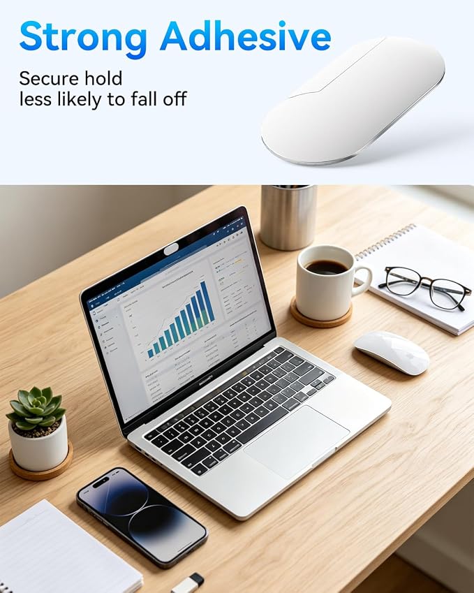 imluckies Rotating Webcam Cover [2-Pack], 0.02 Inch Ultra-Thin Metal Privacy Cover for Laptop, MacBook, iMac, PC, iPad & iPhone, Silver - Image 4