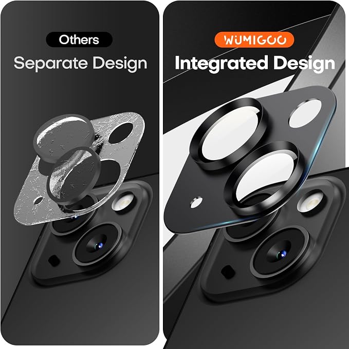 Camera Lens Protector for iPhone 15/15 Plus/iPhone 14/14 Plus-Black | Aluminum Alloy, Tempered Glass Camera Cover, Nano Reinforced Adhesive, Accessories, Anti-Drop, Anti-Scratch, Case Friendly - Image 2
