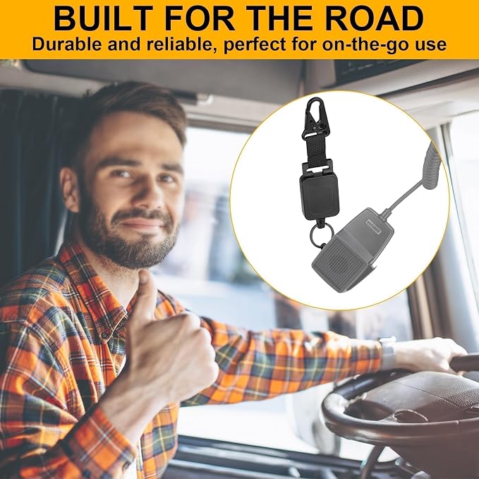 fantaseal 2-Pack Retractable Steel Rope CB Mic Hanger Holder Microphone Car Mount Lanyard Hook Mounting Kit-Rectangle - Image 6