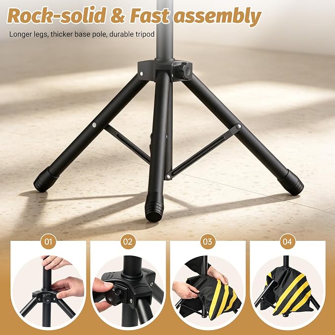 Forlogic 10x7.5Ft Backdrop Stand, Protable Adjustable Photo Back Drop Stand for Party, Photography, Banner Stand (Includes Six Background Stand Clamps) - Image 4