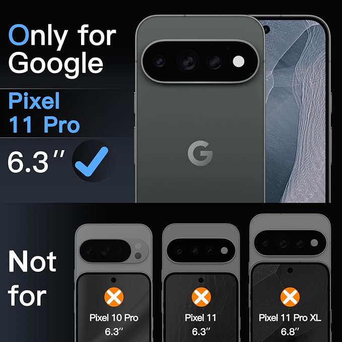 JETech Screen Protector with Lens Protector for Google Pixel 11 Pro | 2+2 Pack, 9H+ Shatterproof Tempered Glass, Easy Installation, Fingerprint Unlock Compatible, High Clarity, Anti-Fingerprint - Image 3