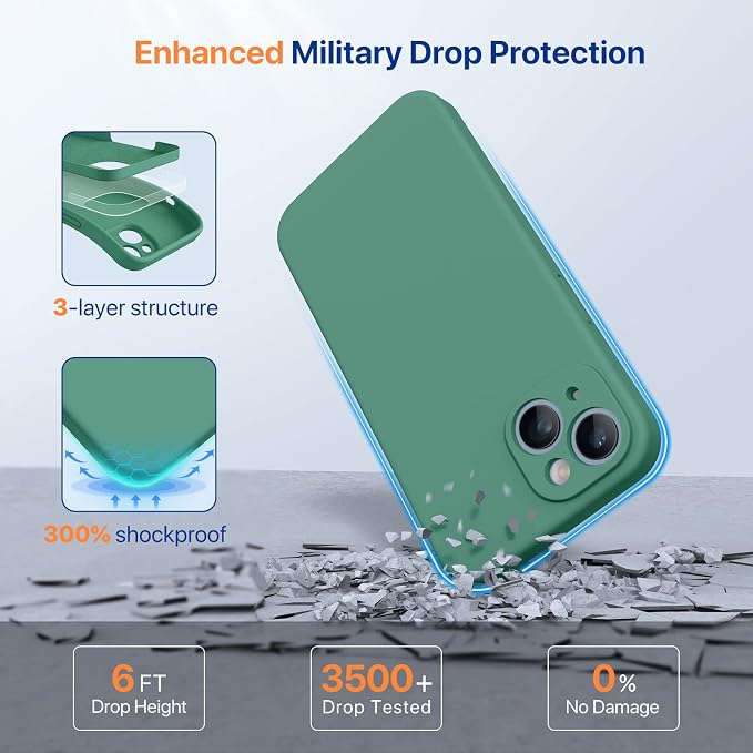 Miracase Silicone for iPhone 14 Case, Acacia Green | Soft Anti-Scratch Microfiber Lining, Premium Silicone Cover Shockproof Drop Protection Phone Case for 14 - Image 9