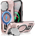 Camera Stand Case for iPhone 12 Pro Max, [Compatible with Mag Safe] [Lens Cover] 2024 Version Military Grade Protective Soft Case for iPhone 12 Pro Max 6.7 inch Men Women, Pink by WASTROYAL