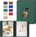 Popotop 4x6 Photo Album Holds 100 Pictures, Vegan Leather Hardcover | 100 Photos Capacity, Acid-Free Clear Slip-In Pockets, Compact Format, Front Photo Window, Gifts for Family Wedding Baby by Popotop